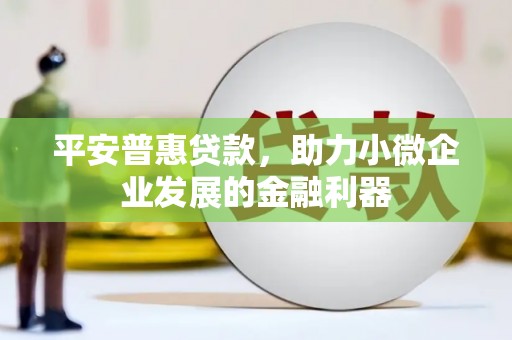 溧阳平安普惠贷款，助力小微企业发展的金融利器