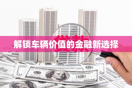 溧阳解锁车辆价值的金融新选择