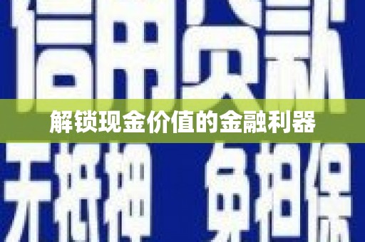 溧阳解锁现金价值的金融利器